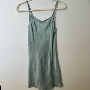 Free People Satin Slip Dress Blue Size